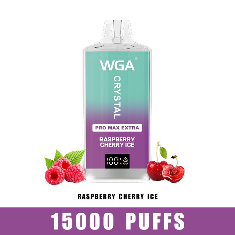 wga vape Crystal RASPBERRY CHERRY ICE Pro Max Extra 15000 Puffs ...